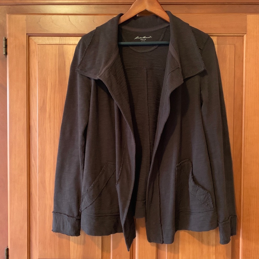 Eddie Bauer open front sweatshirt top